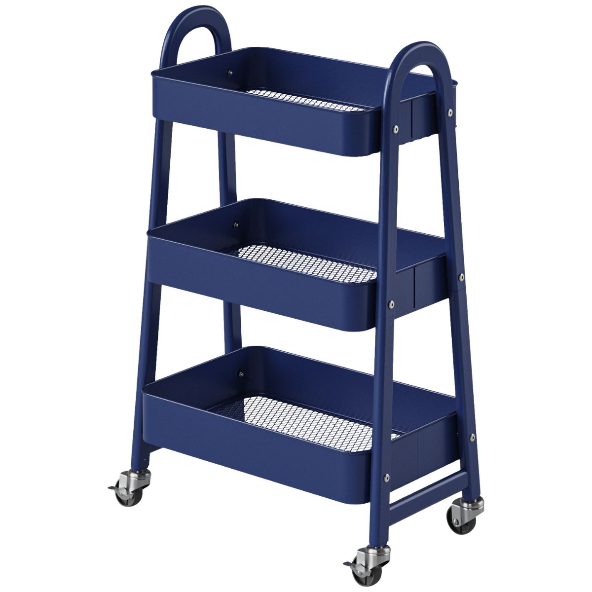 3-Tier Rolling Cart, Metal Utility Storage Cart, Lockable Wheels, For Living Room, Bathroom, Kitchen And Narrow Spaces — product image 1