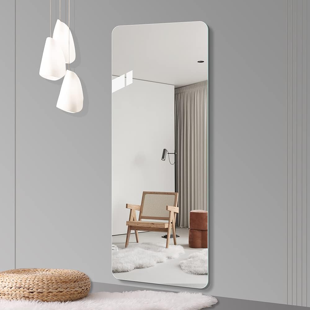65 X 24 Inch Full Body Round Corner Mirror for Living Room Bedroom Cloakroom Wall — product image 2
