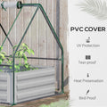 Raised Garden Bed with Cover, Outdoor Galvanized Metal Planter Box Kit, 4 x 3 ft Mini Greenhouse with 2 Large Screen Windows, for Growing Flowers, Vegetables and Herbs, Clear — product image 2