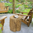 17" Tall Tree Stump End Table — Concrete Sofa Side Table for Indoor and Outdoor Use — product image 3