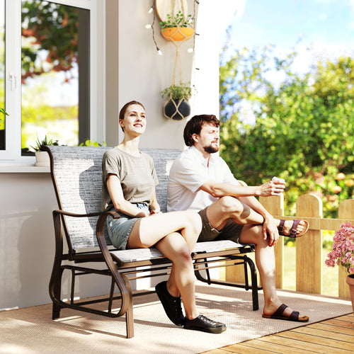 2-Person Outdoor Glider Bench，patio Glider Loveseat Chair with Powder Coated Steel — product image 3