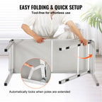 Folding Portable Bar Table, Tradeshow Podium Table For Indoor, Outdoor, Party, Picnic, Exhibition, Includes Carrying Case, Storage Shelf And  Black Skirt, 38.39' X 15.16' X 34.25' — product image 2