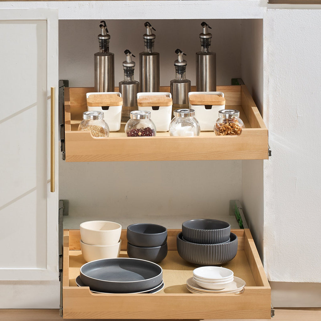 Pull Out Cabinet Organizer Soft Close Slide Out Shelf Wood Drawer 20'W X 21'D — product image 1