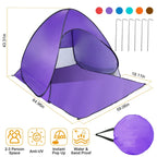 Pop Up Beach Tent Sun Shade Shelter Anti-UV Automatic Waterproof Tent Canopy For 2/3 Man W/ Net Window Storage Bag — product image 2