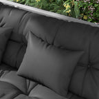 59" Tufted Bench Cushions & Throw Pillows, Replacement Bench Seat Pad, Back & 2 Pillows for Outdoor Furniture, Charcoal — product image 2