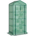 Mini Greenhouse with Screen Roof, 4 Tier Portable Small Greenhouse with High Strength PE Cover, Green — product image 1