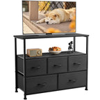 Dresser For Bedroom, Chest Of Drawers, 5 Drawer Dresser, Closet Fabric Dresser With Metal Frame Tv Stand — product image 3