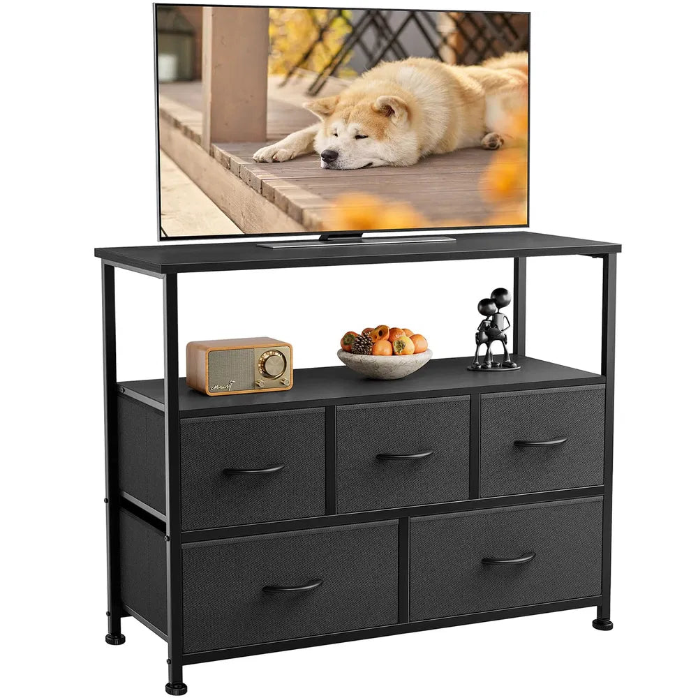 Dresser For Bedroom, Chest Of Drawers, 5 Drawer Dresser, Closet Fabric Dresser With Metal Frame Tv Stand — product image 3