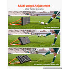 Soccer Rebounder Board, 37.4 X 9.8 In Dual-Sided Soccer Rebound Wall, 4 Adjustable Angles, Portable Water-Fillable PE Kickback Trainer, Ground Stakes For Kids Adults, Passing & Shooting Practice — product image 2
