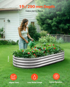 Metal Raised Garden Bed, 6 X 3 X 1 Ft Outdoor Galvanized Planter Garden Box, Open Bottom Design, Large Planter Raised Bed For Growing Vegetables, Flowers, Herbs, Succulents, Galvanized Color — product image 3