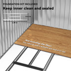 7 X 4 Outdoor Storage Shed — Garden Tool Metal Shed with Foundation Kit — product image 2