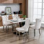 High-End Tufted Solid Wood Contemporary Velvet Upholstered Dining Chair with Chrome — product image 3