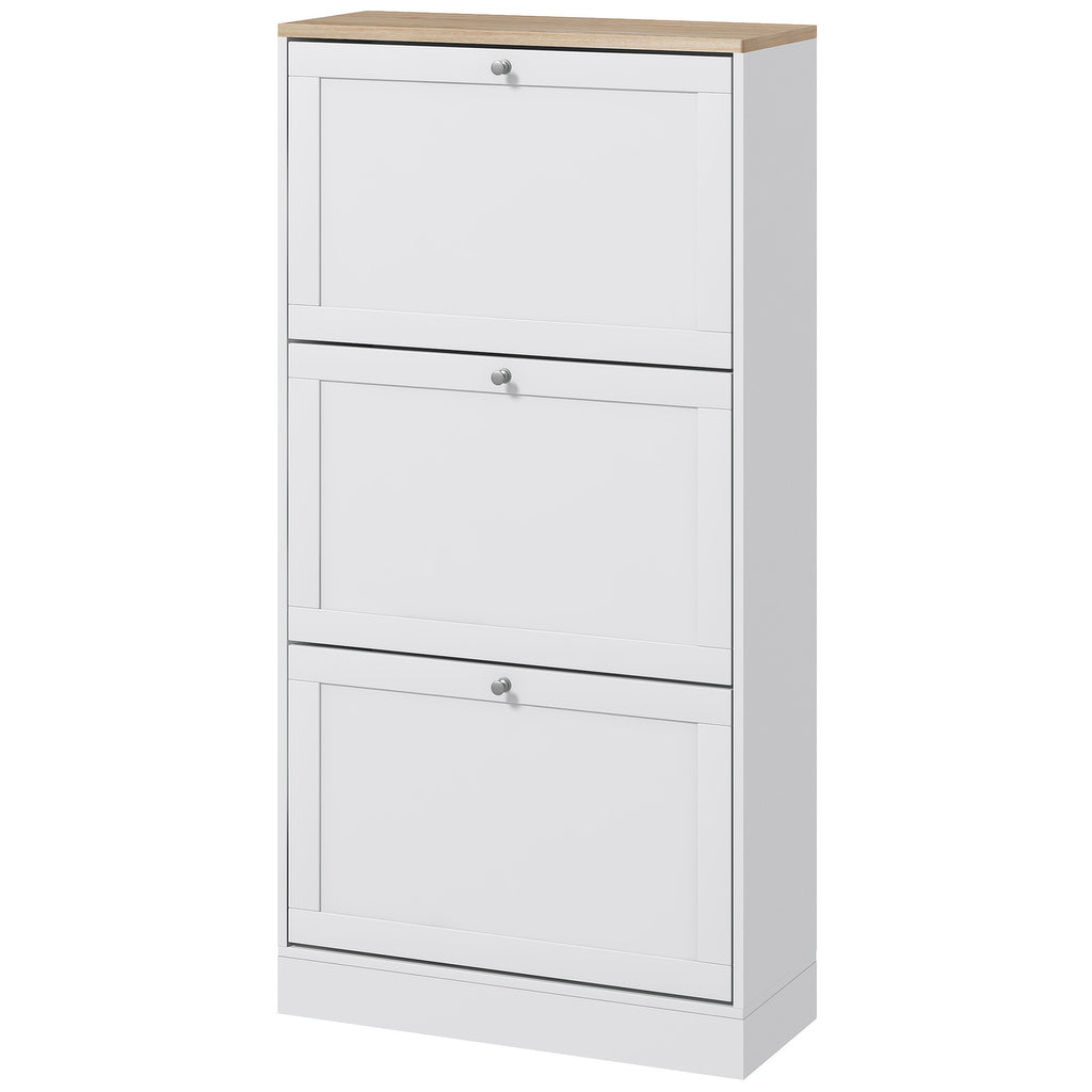 Modern Shoe Storage Cabinet with 3 Flip Drawers and Adjustable Shelves for 12-18 — product image 1