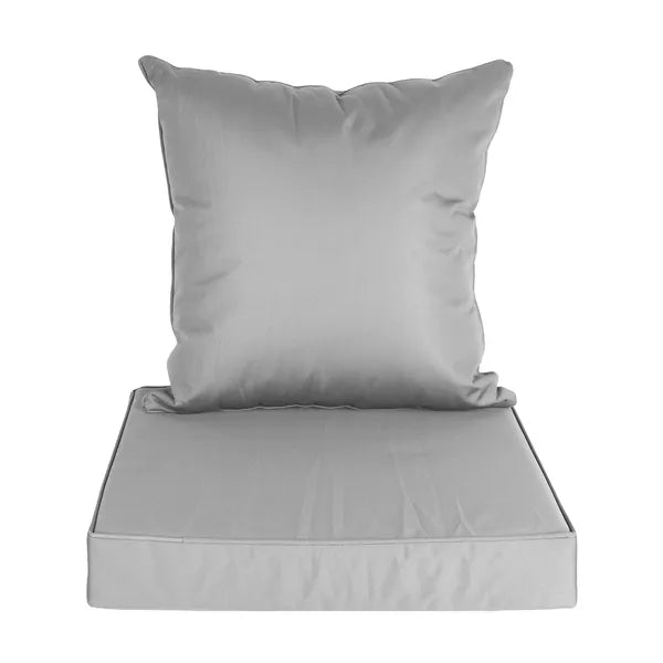 Water-resistant polyester patio cushion fabric detail