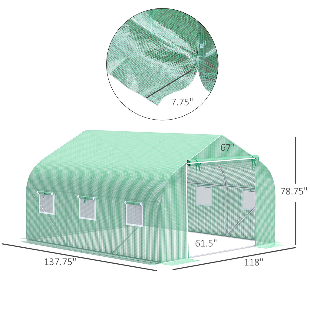 Walk In Tunnel Greenhouse, Portable Outdoor Plant House with Roll Up Doors — product image 2