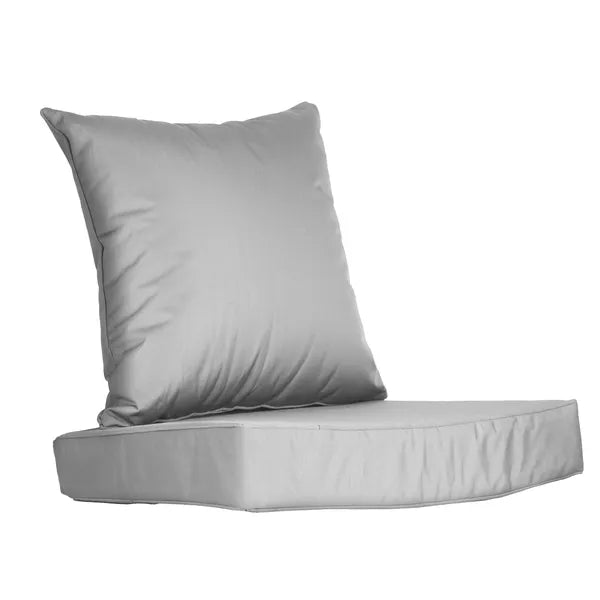 Outdoor chair cushion set styled on patio seating