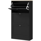 Modern Shoe Storage Cabinet with 3 Flip Drawers and Adjustable Shelves for 12-18 Pairs of Shoes, Black — product image 1