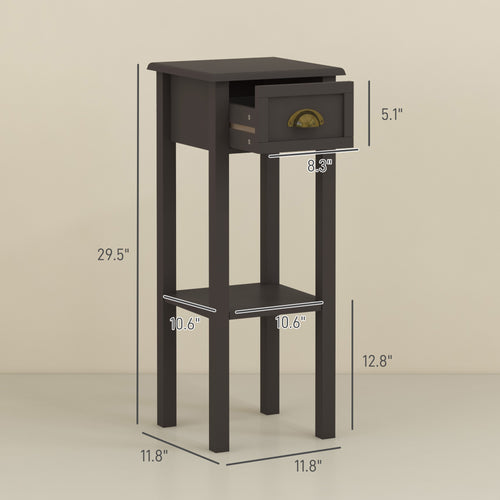 2-Tier Side Table with Drawer and Shelf — End Table for Living Room and Hallway — product image 3
