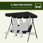 3-Seat Outdoor Patio Swing Chair with Cushion — Steel Frame Stand — product image 2