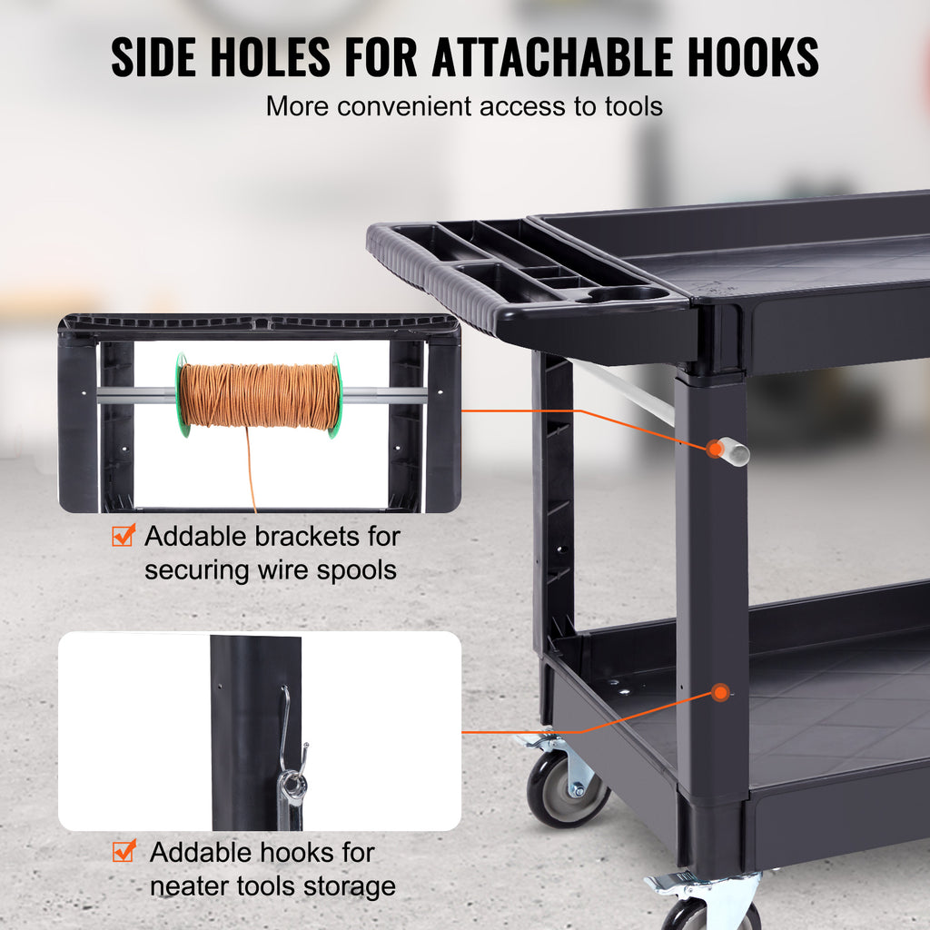 Utility Service Cart — Large Lipped Shelf — product image 2