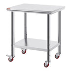 VEVOR Stainless Steel Work Table With Wheels 24 X 30 Prep Table With Casters Heavy Duty Work Table For Commercial Kitchen Restaurant Business  24 X 30 X 33.8 Inch — product image 1