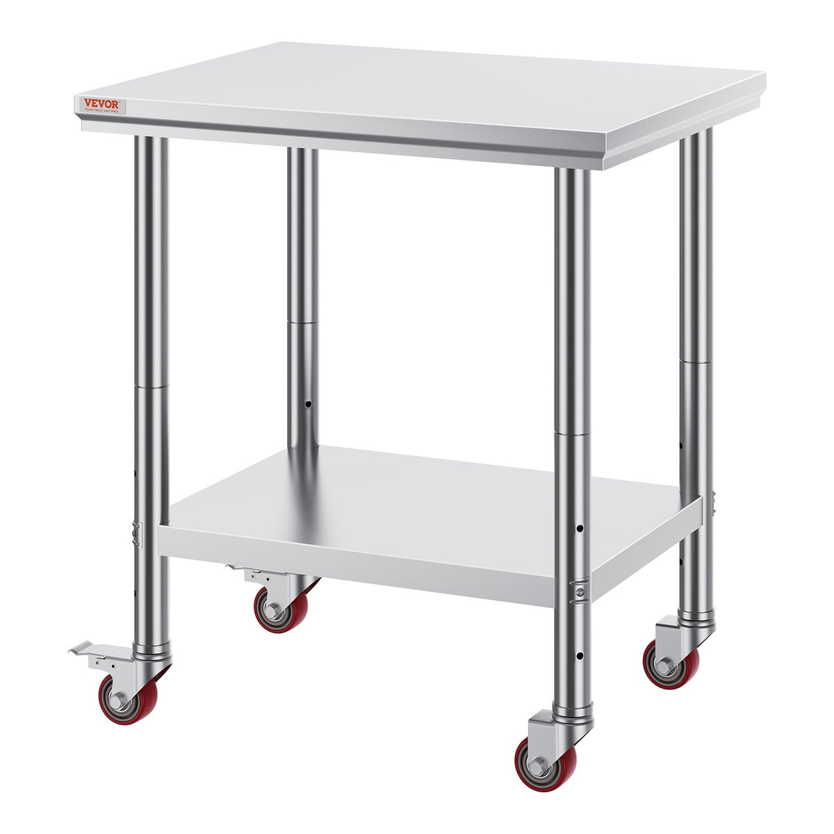 VEVOR Stainless Steel Work Table With Wheels 24 X 30 Prep Table With Casters Heavy Duty Work Table For Commercial Kitchen Restaurant Business  24 X 30 X 33.8 Inch — product image 1