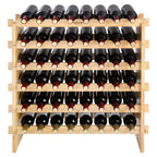VEVOR 48 Bottle Stackable Modular Wine Rack Bamboo Wood Display Shelf 6-Tier — product image 2