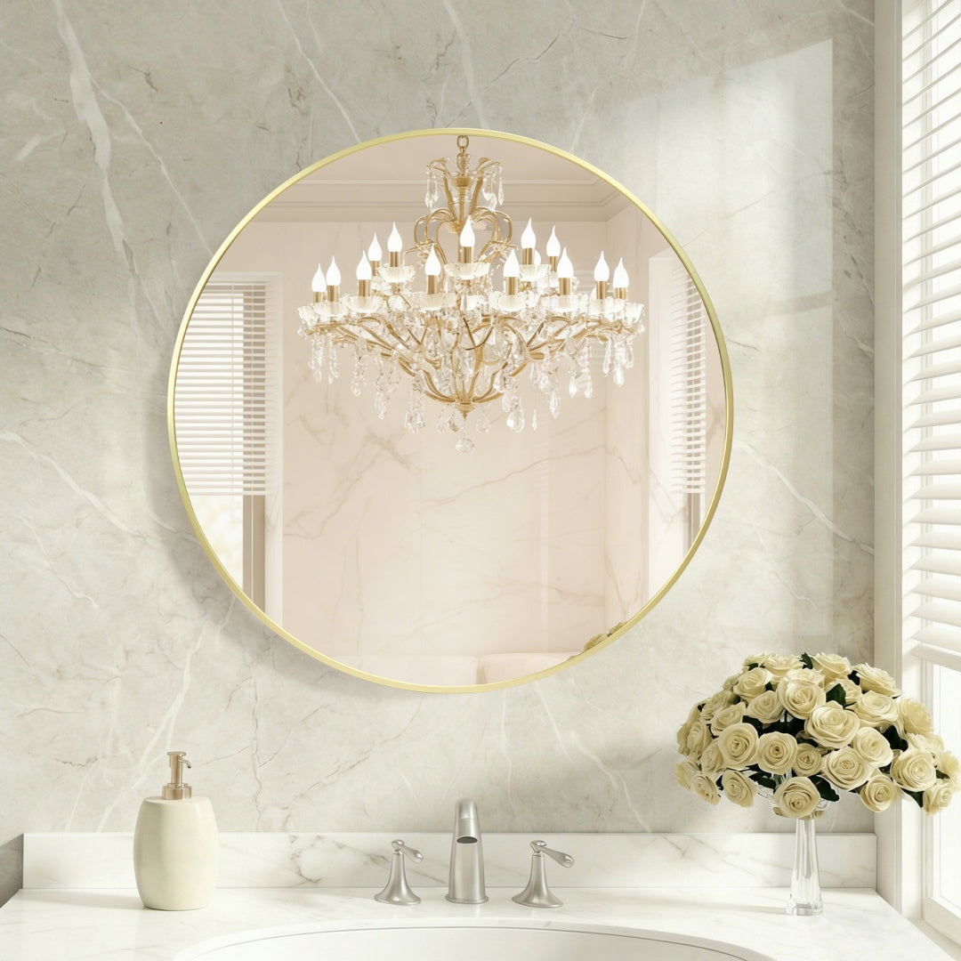 Round Wall Mirror, Bathroom Mirrors For Over Sink, Circle Mirror For Bathroom, Entryway, Bedroom, Vanity — product image 2