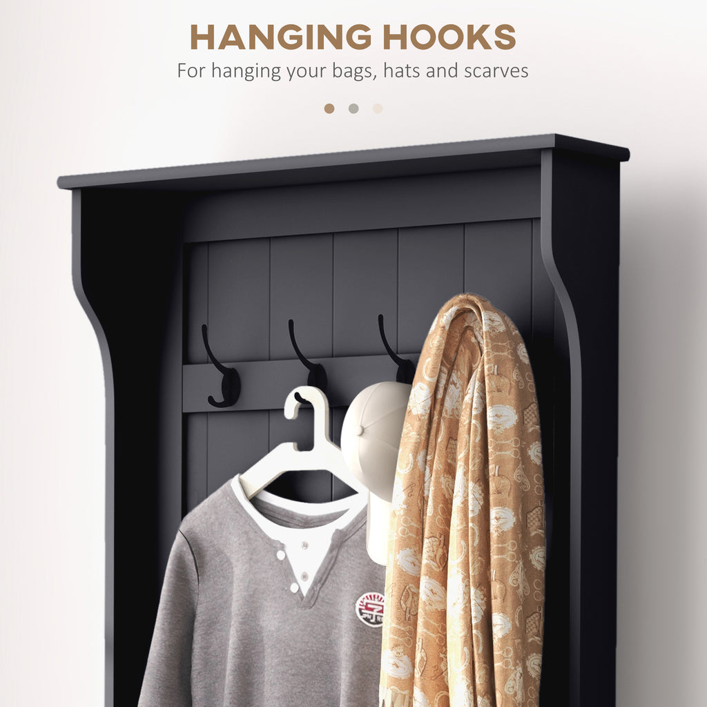 Entryway Hall Tree with Coat Rack and Sitting Bench — product image 2
