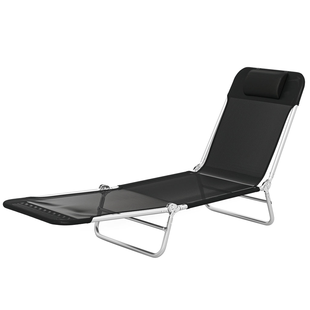 Folding Chaise Lounge Chair — Portable Tanning Chair with Adjustable Backrest — product image 1