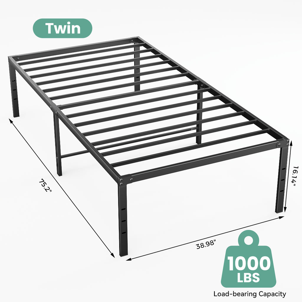 Queen steel platform bed frame — view 3