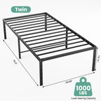 Queen steel platform bed frame — view 3