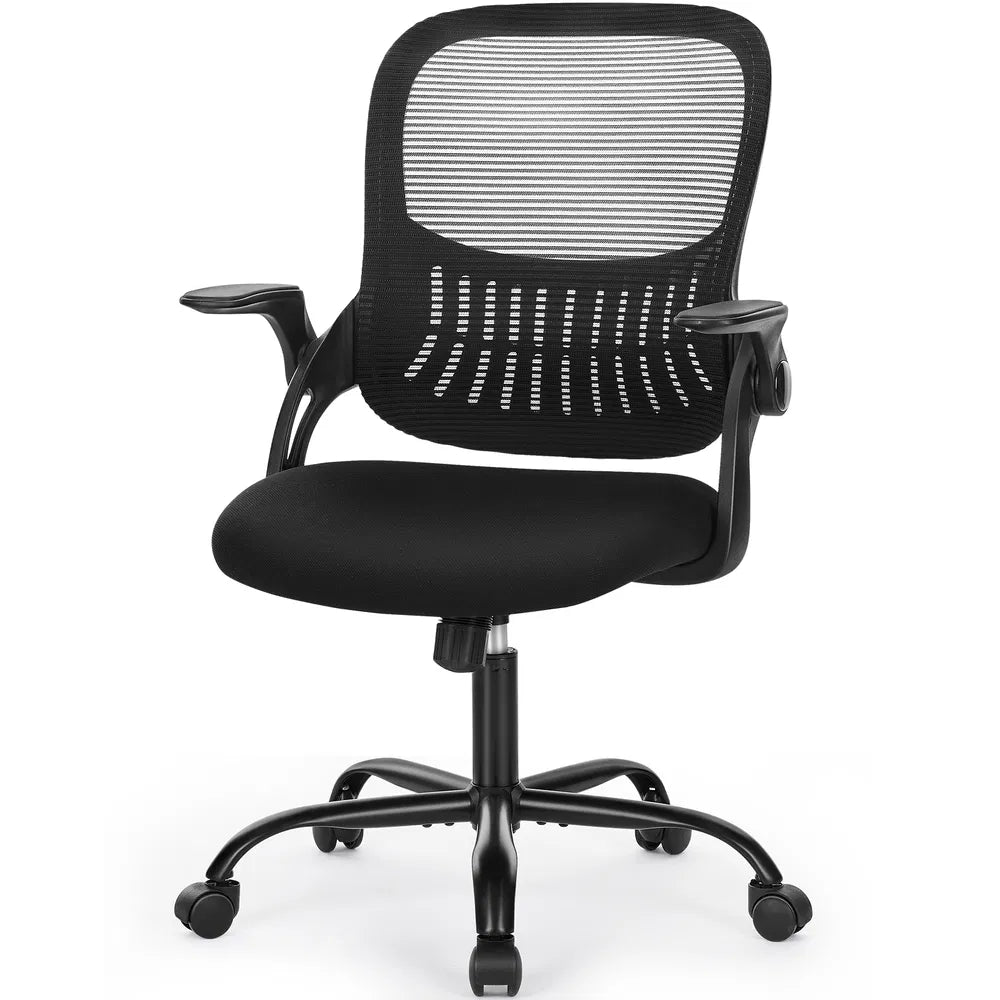 Office Mid Back Ergonomic Mesh Computer Desk Larger Seat Executive Height Adjustable Swivel Task Chair With Lumbar Support — product image 1