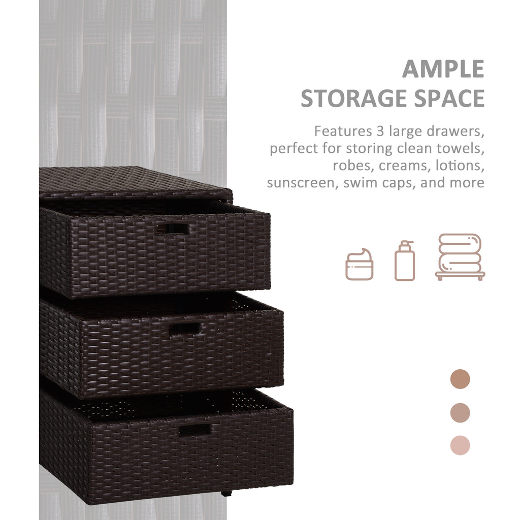 Patio PE Rattan Storage Cabinet — Wicker Pool Cabinet Organizer — product image 2