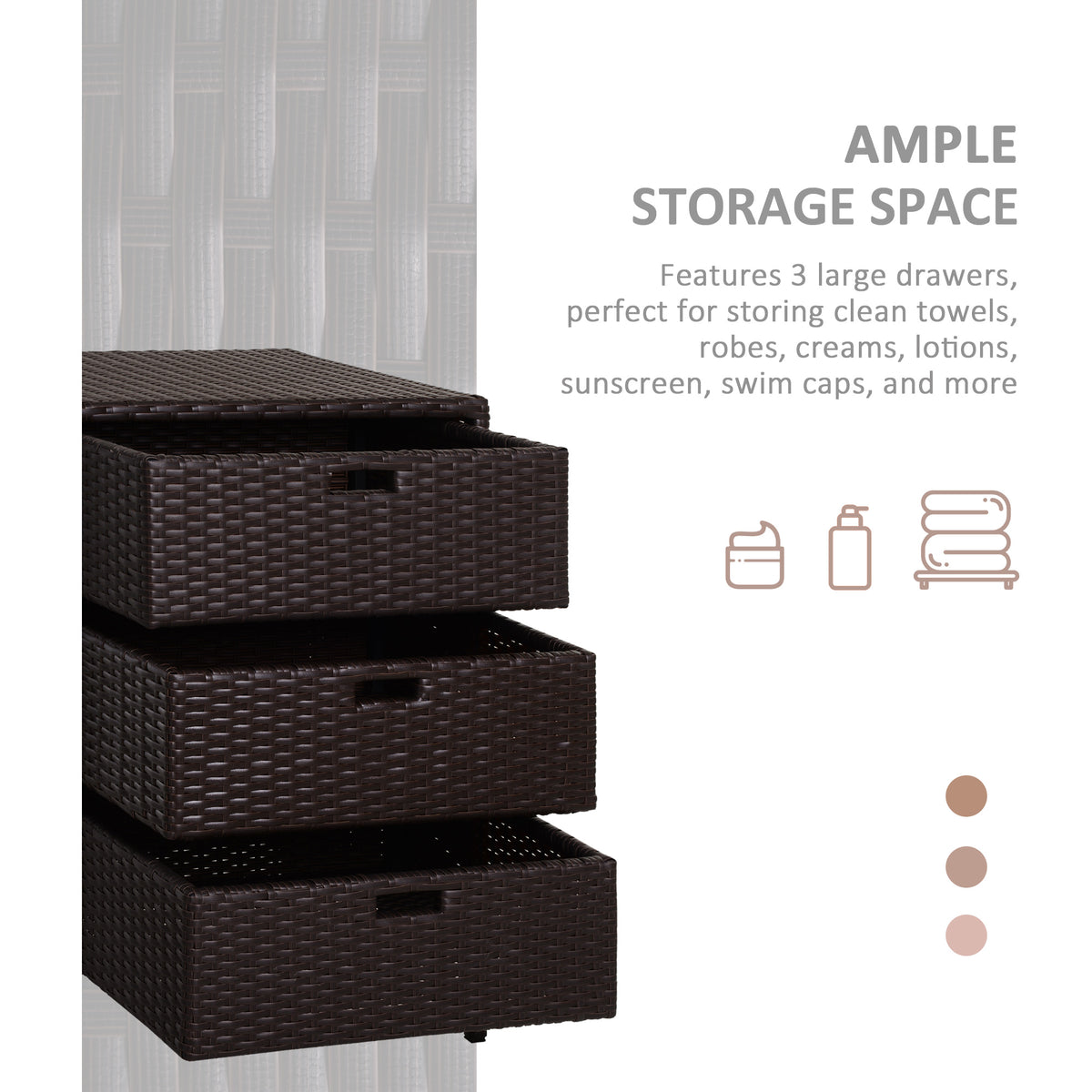 Patio PE Rattan Storage Cabinet — Wicker Pool Cabinet Organizer — product image 2