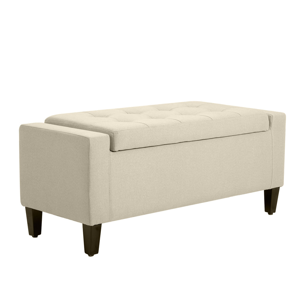 36" Ottoman with Storage — Storage Ottoman Bench with Lift Top and Rubberwood Legs — product image 1