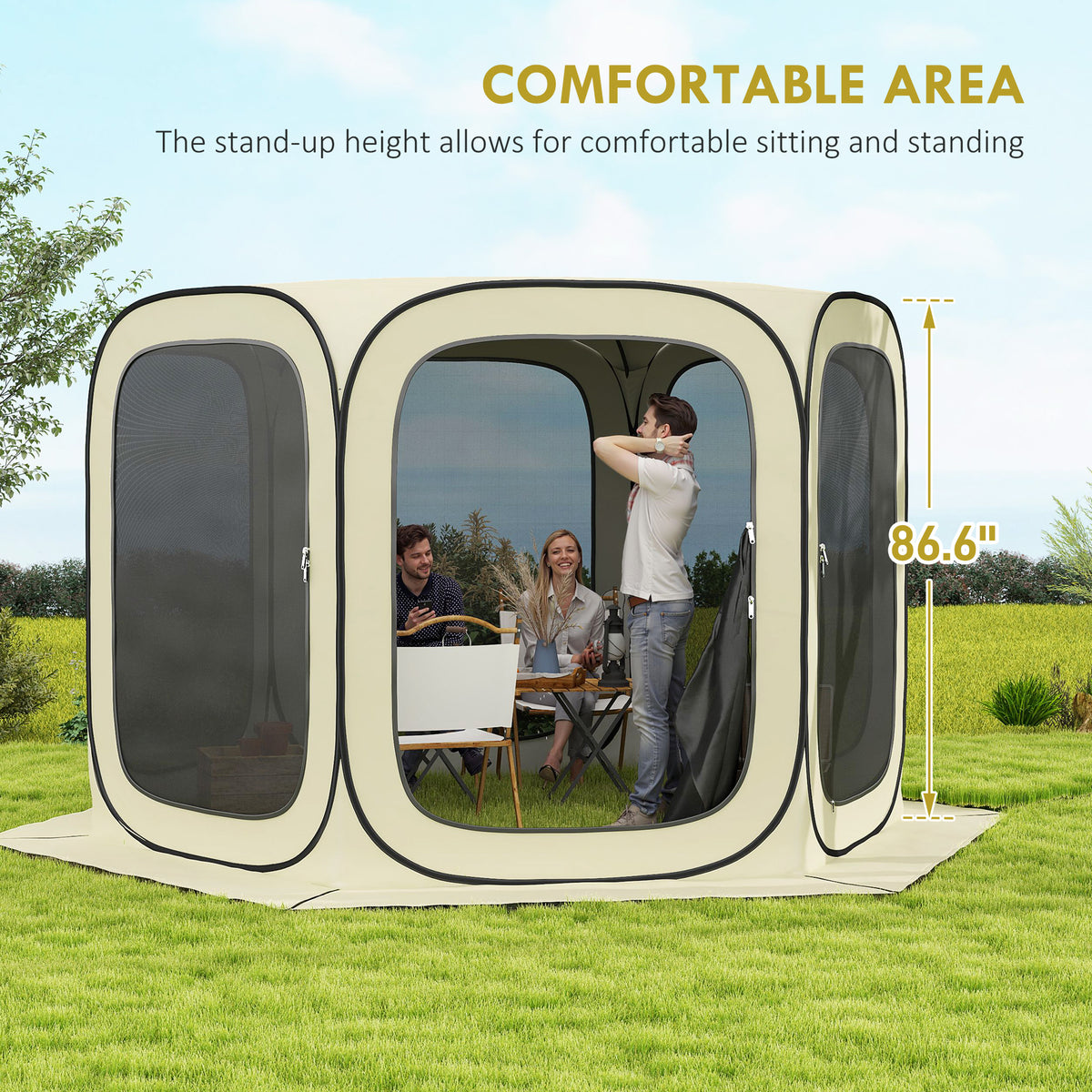 11 X 11ft Pop Up Screen Tent — Beige — product image 3
