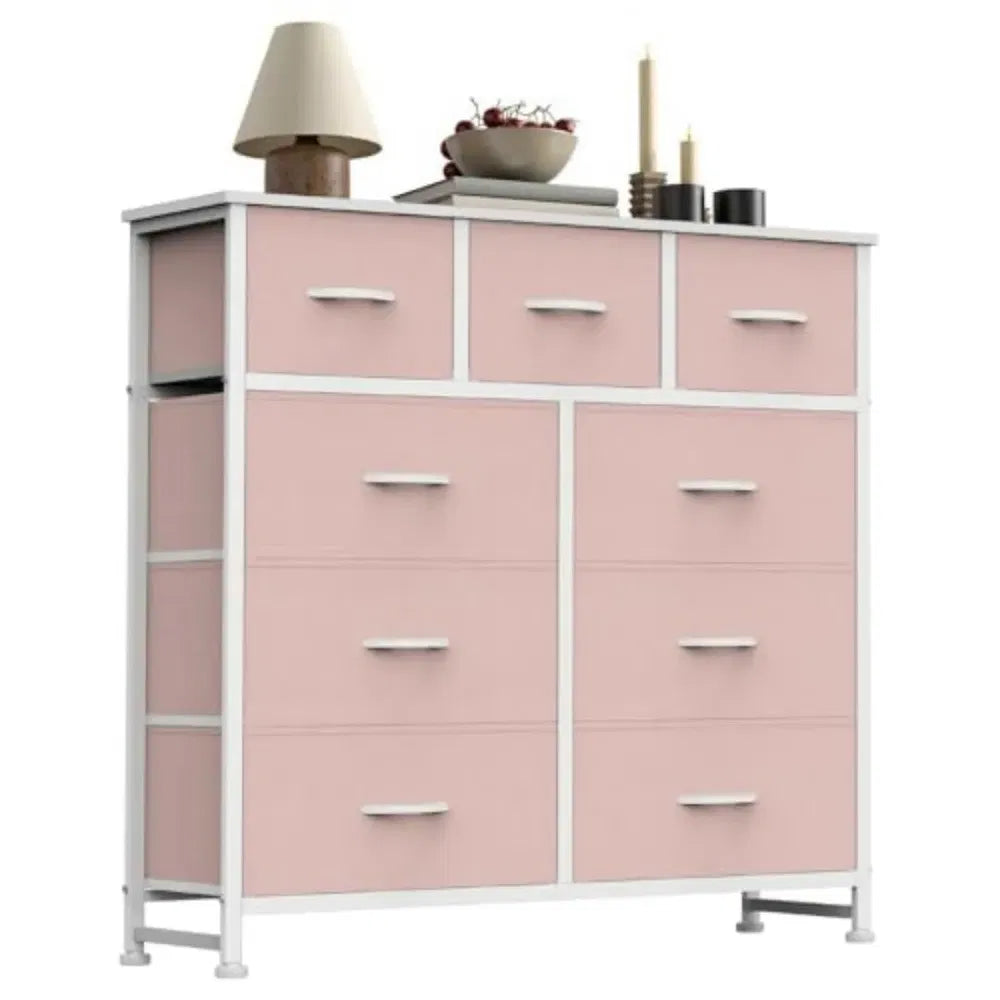 Dresser For Bedroom With 9 Fabric Storage Drawer Wardrobe Tall Chest Organizer Closet Adult&Kids Clothes Cabinet Furniture — product image 1