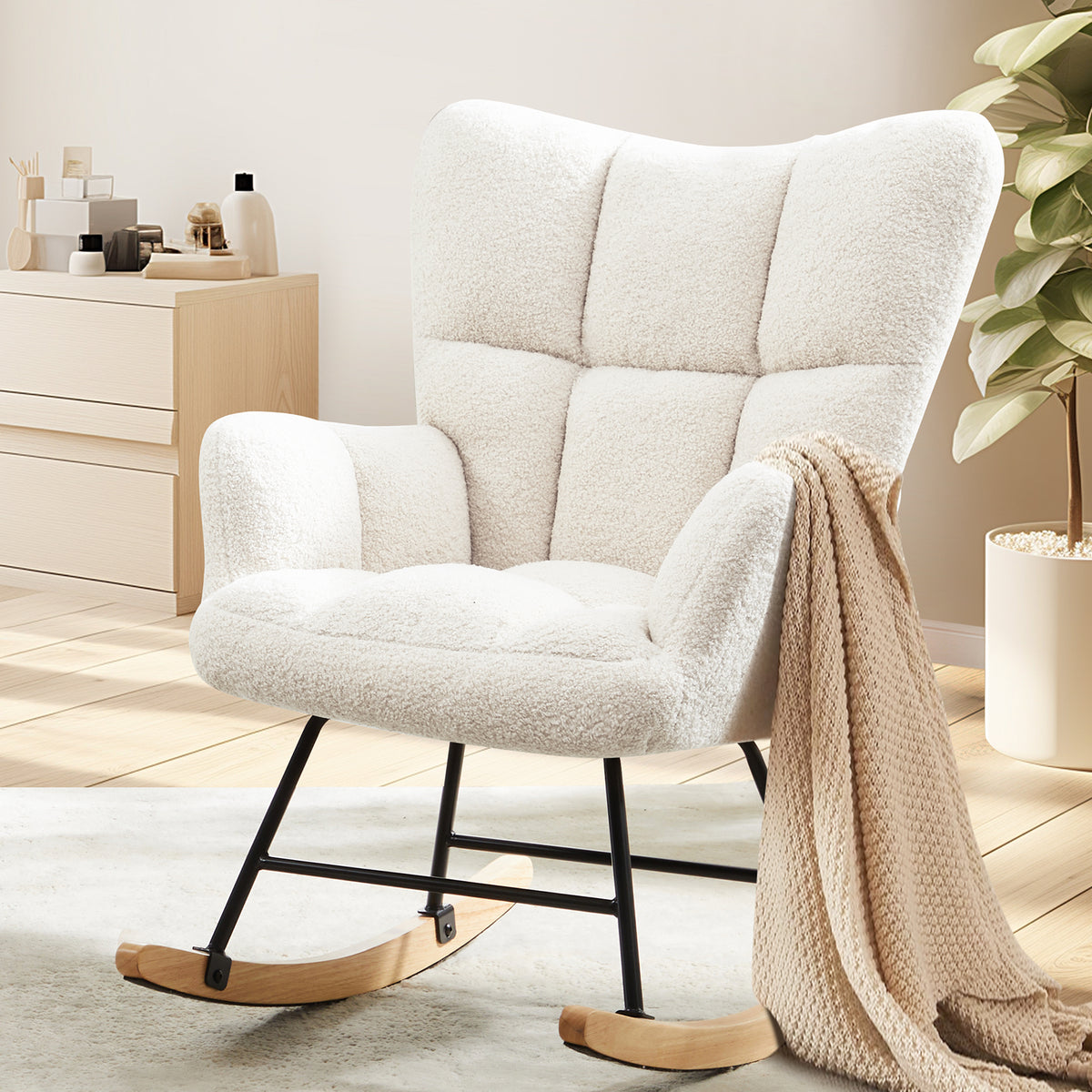 Teddy Fabric Gliding Rocking Chair — product image 1