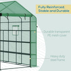 8 X 6 X 7 Temporary Greenhouse for Growing Flowers with Mesh Door & Windows Green — product image 3