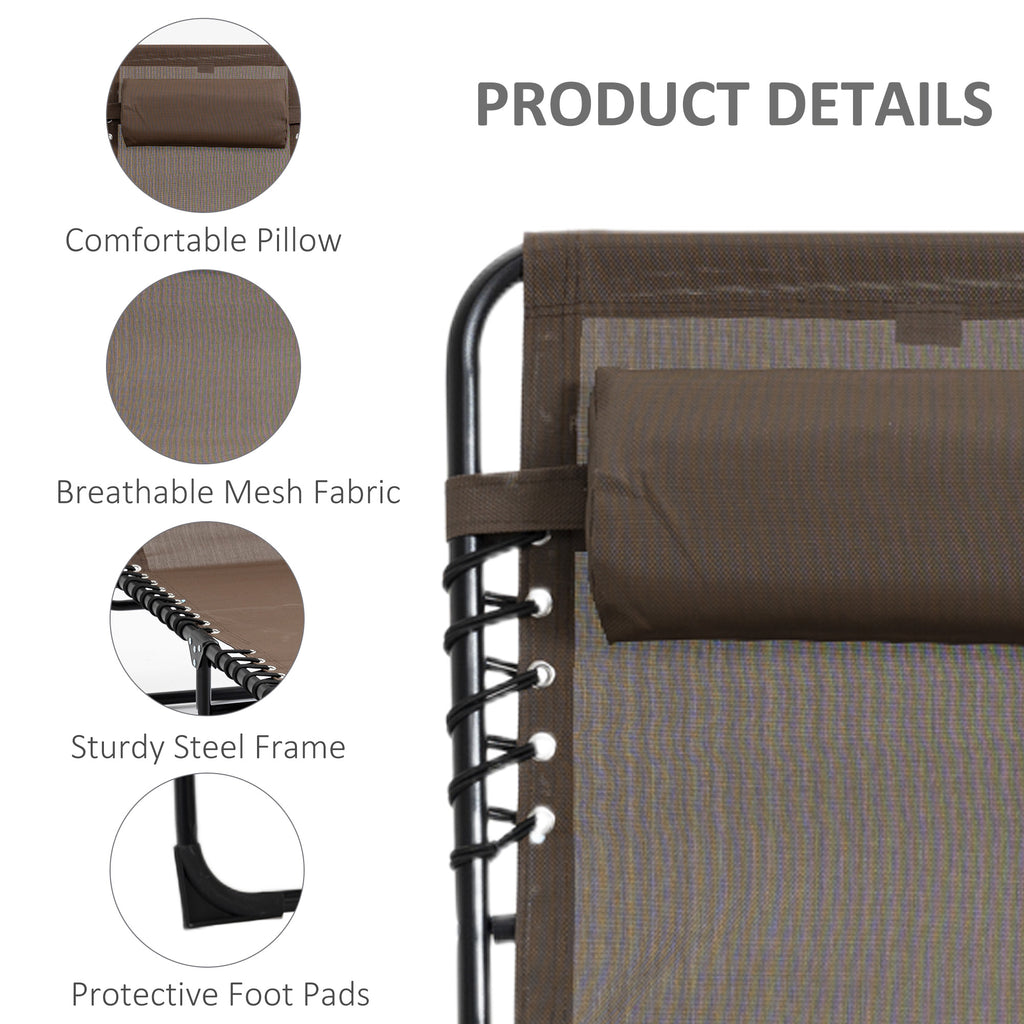Chaise Lounge Chair Outdoor — Folding Bed Cot with Removable Pillow for Garden — product image 3