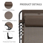 Chaise Lounge Chair Outdoor — Folding Bed Cot with Removable Pillow for Garden — product image 3