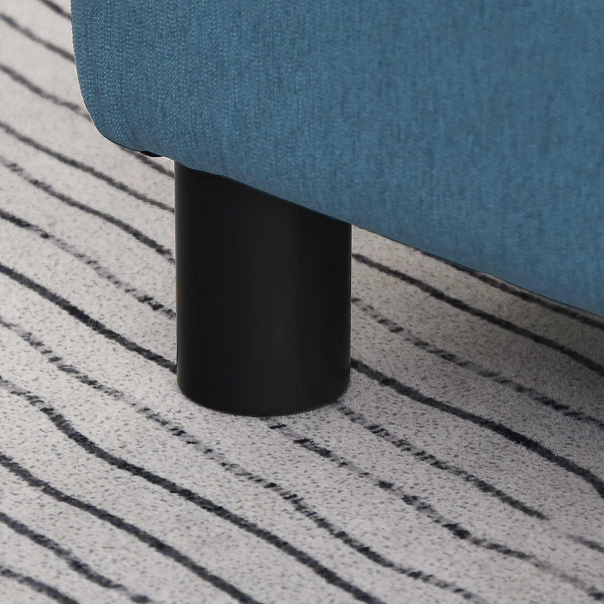 Ottoman Foot Rest — Small Foot Stool with Linen Fabric Upholstery and Plastic Legs — product image 3
