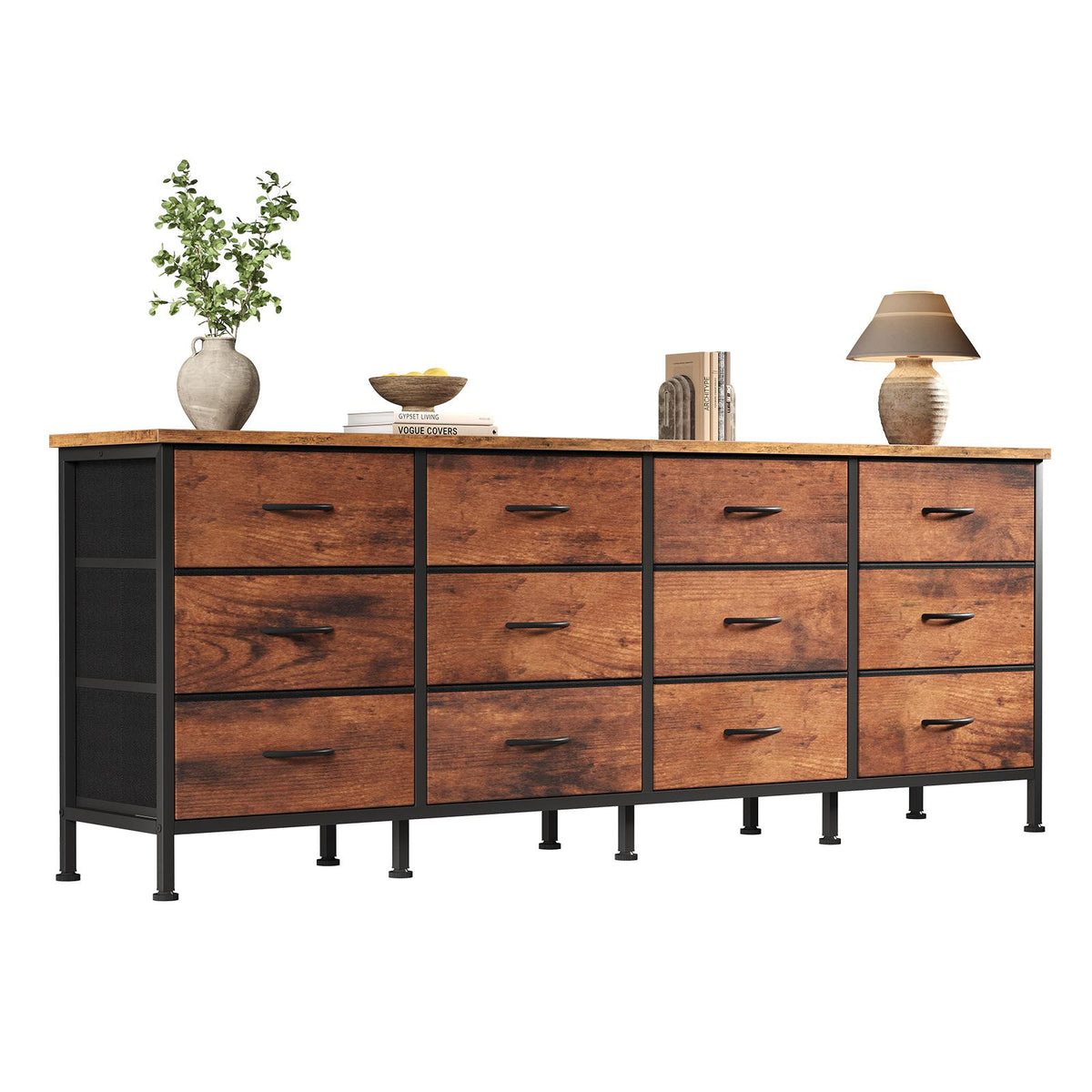 The TV Cabinet Has Storage Function. The Dressing Table Has 12 Drawers. The Media Control Table With Metal Frame And Adjustable Feet. — product image 1