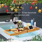 Bathtub Caddy Tray Crafted Bamboo Bath Tray Table Extendable Reading Rack Tablet — product image 1