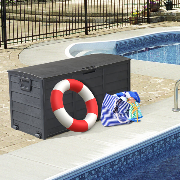 Pure Black Courtyard Storage Box with Two Wheels — product image 2