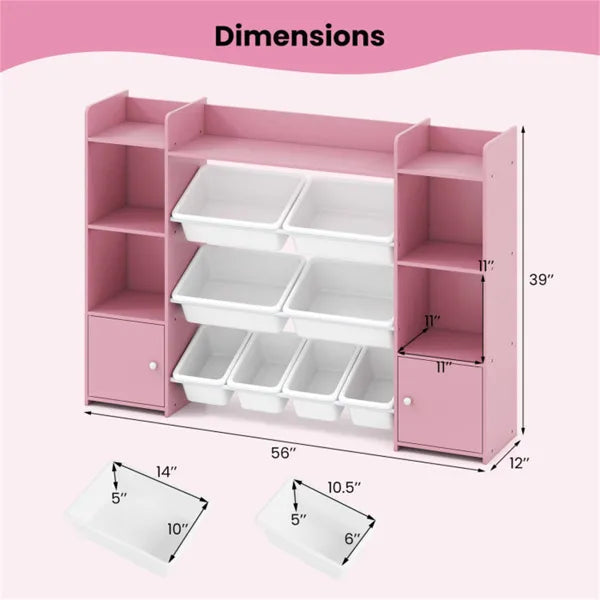 Pink Multi-Functional Kids Storage Shelf - Toy Organizer+bookcase — product image 3