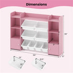 Pink Multi-Functional Kids Storage Shelf - Toy Organizer+bookcase — product image 3