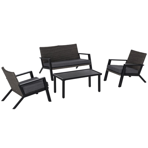 4 Piece Patio Furniture Set — 2 PE Wicker Chairs — product image 1