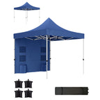 10 x 10 Heavy Duty Pop Up Canopy Tent with Sidewall, UPF50+ Instant Sun Shelter with Storage Pockets, Dark Blue — product image 1